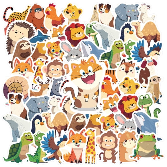 35pcs Cuddly Animal Stickers PVC Stickers Funny Stickers for Laptops Notebooks Suitcases