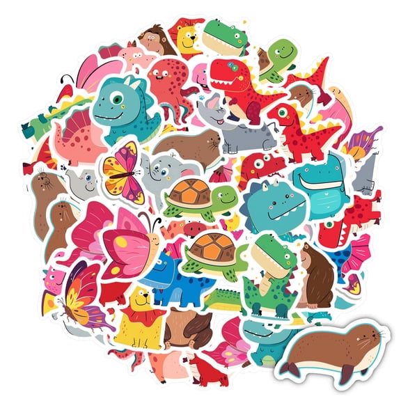 35pcs Cuddly s Stickers Toon DIY Stickers Funny Graffiti Decals  Animal Stickers for Notebooks Luggage Phone Laptops