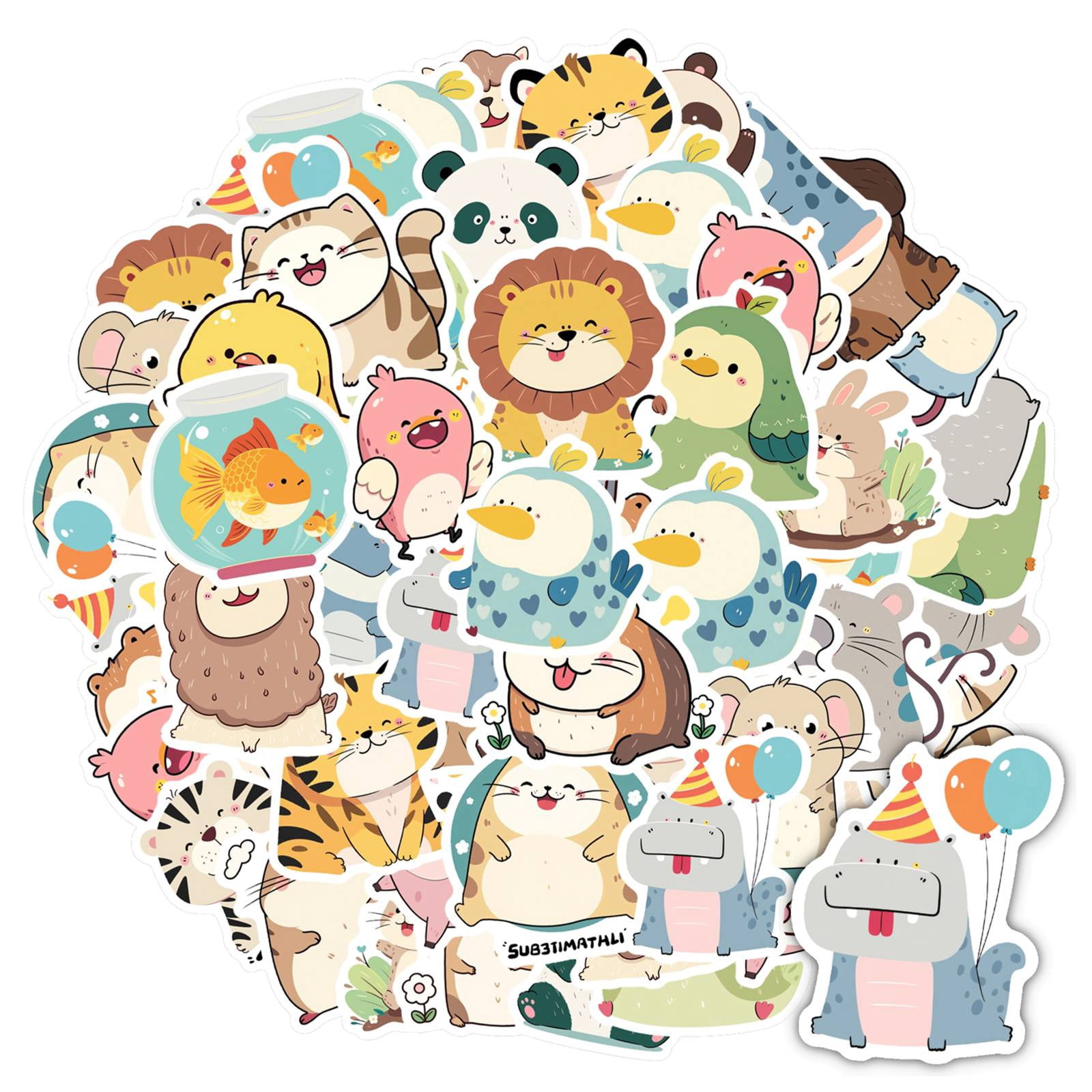 35pcs Cute Animal Decals Animal Stickers Cartoon Kids Stickers for ...