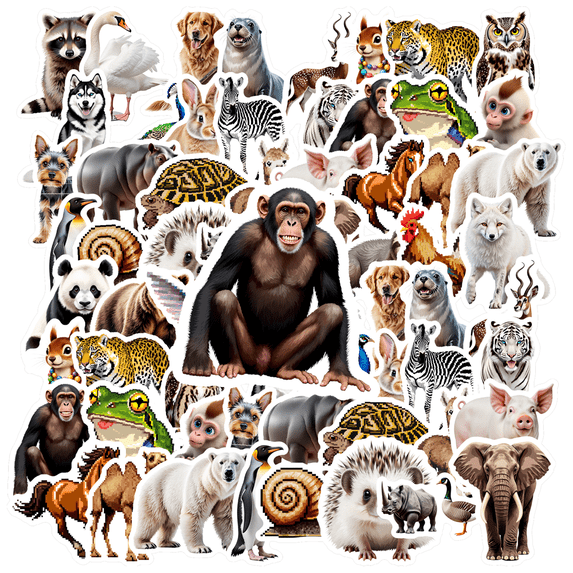35pcs Cute Animal Stickers Adorable Wildlife Stationery Stickers Fun Kids Stickers for Laptops Notebooks Fridge