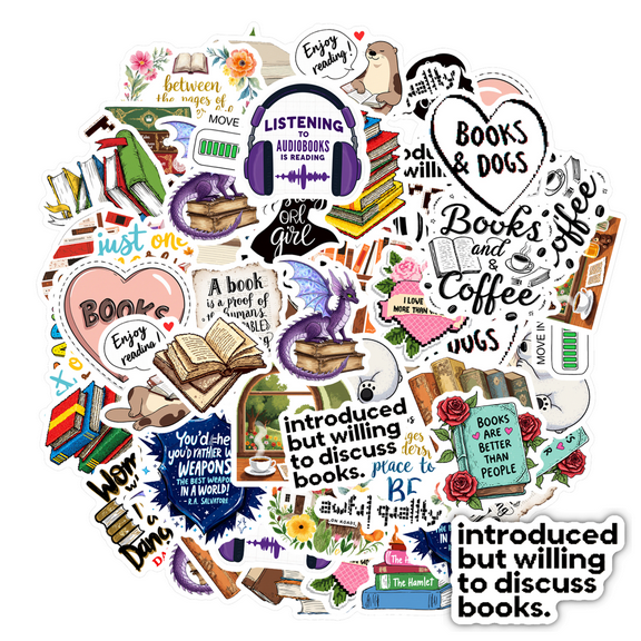 35pcs Cute Book Stickers Reading Stickers Animal Stickers for Laptops Notebooks Suitcases