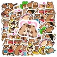 thumbnail image 1 of 35pcs Cute Capybara Stickers Cartoon Animal Stickers Playful DIY Stickers for Luggage Notebooks Phone, 1 of 9