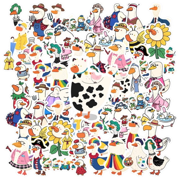 35pcs Cute Duck Stickers Animal Cartoon Kids Stickers Funny Stickers for Luggage Notebooks Phone