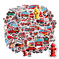 thumbnail image 1 of 35pcs Cute Fire Truck Stickers Fire Hydrant Stickers Funny Stickers for Laptops Notebooks Suitcases, 1 of 9