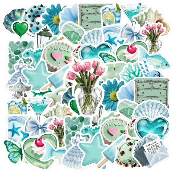 35pcs Cute Stationery Stickers Retro Kids Stickers Toy Pastel DIY Stickers for Suitcase Fridge
