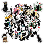 Removable Switch Sticker, 6 Pcs Cute Black Cats Cartoon Wall Sticker, Light Switch Decor Decals, Family DIY Decor Art Stickers Home Decor Wall Art For Kids Living Room Office Home Decoration