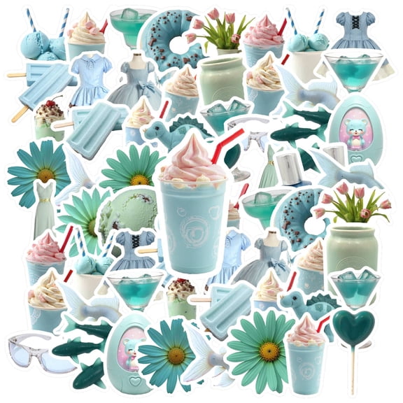 35pcs Cute Stickers Fashion Stickers Floral Stationery Stickers for Phones Laptops