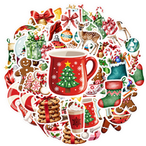 35pcs Cute Stickers Santa Stickers Christmas Stickers Gingerbread Stickers Decals for Laptops Suitcases Notebooks