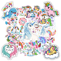 35pcs Cute Unicorn Stickers Fantasy Animal Stickers Colorful Kids Stickers for Luggage Laptop Guitar Phone