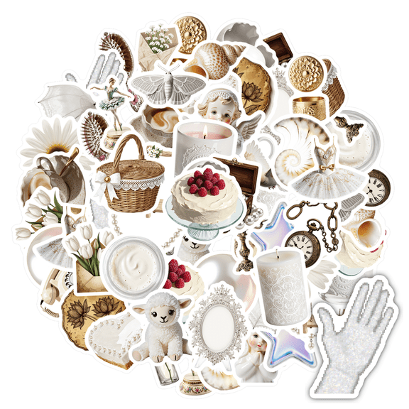 35pcs Delicate Stickers Stationery Stickers Angelic Kids Stickers Toy Pastel DIY Stickers for Suitcase Fridge