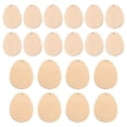 thumbnail image 1 of 35pcs Easter Egg Pendants Wooden Egg Shaped Chips Diy Graffiti Supply (khaki), 1 of 3