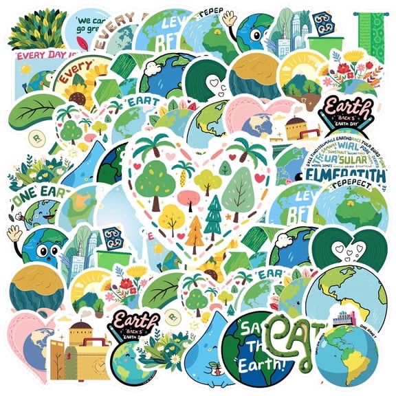 35pcs Eco Friendly Stickers Earth Day Decals Nature Environment Stickers for Phones Laptops Suitcases