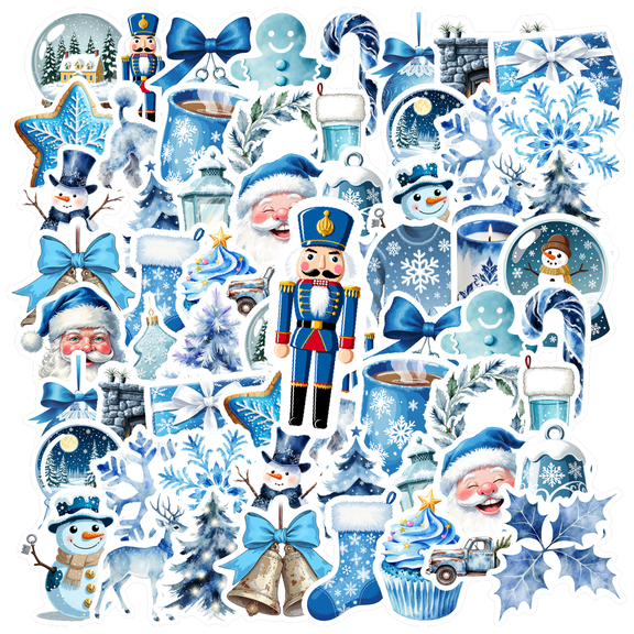 35pcs Festive Stationery Stickers Christmas Kids Stickers Toy Winter Graffiti Decals for Laptops Suitcases Fridge