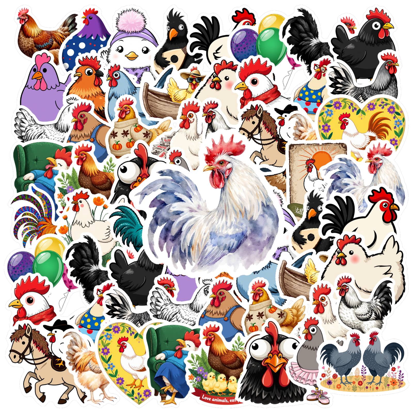 35pcs Funny Chicken Stickers Farm Animal Stickers DIY Stickers for ...