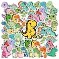 thumbnail image 1 of 35pcs Funny Dinosaur Stickers Cute Cartoon Stationery Stickers for Laptops Notebooks Suitcases, 1 of 9