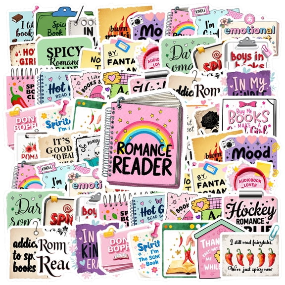 35pcs Funny Stationery Stickers Cute Teacher Reward Stickers Book Lover Stickers for Laptops Notebooks Suitcase