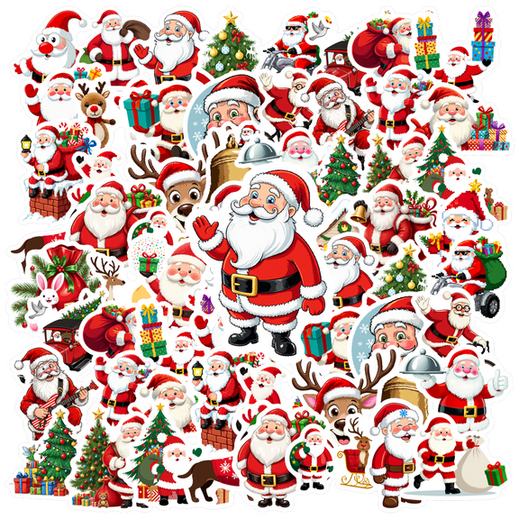35pcs Funny Stickers Santa Stickers Christmas Stickers Animal Stickers for Luggage Phone Notebooks