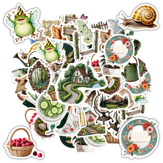 35pcs Gardening Stickers Fairy Stickers Nature Stickers Cottagecore Stickers for Suitcase Phone Laptop Fridge
