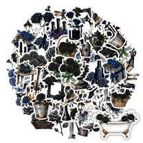 35pcs Gothic Stickers Black Rose Stickers Vintage Decals Victorian Stickers for Laptops Suitcases Fridge