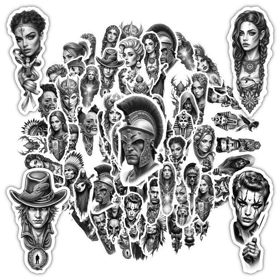 35pcs Gothic Stickers Mythology Decals Fantasy Stickers Horror Stickers for Laptops Phones Suitcases