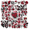 thumbnail image 1 of 35pcs Gothic Stickers Skull Decals Floral Stickers Horror Vinyl for Suitcases Laptops Guitars, 1 of 9