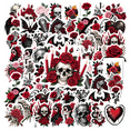 thumbnail image 1 of 35pcs Gothic Stickers Skull Decals Floral Stickers Horror Vinyl for Suitcases Laptops Guitars, 1 of 9