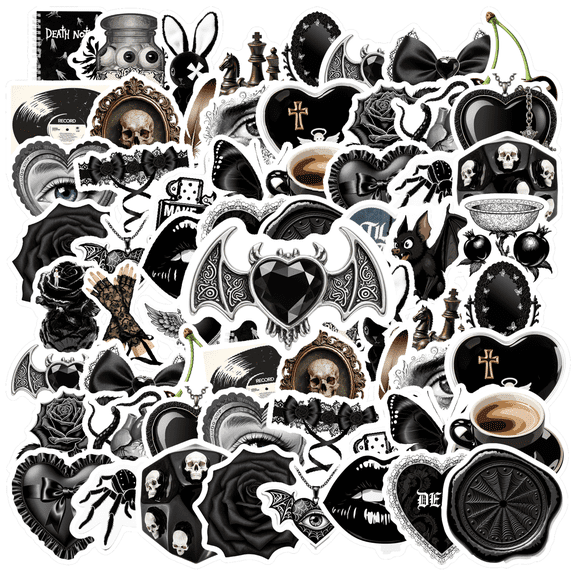 35pcs Gothic Stickers Stationery Stickers Horror Stickers Kids Stickers Toy for Luggage Suitcase
