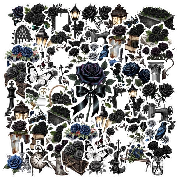 35pcs Gothic Stickers Stationery Stickers Victorian Stickers Animal Stickers PVC Stickers for Laptops Phones Suitcases