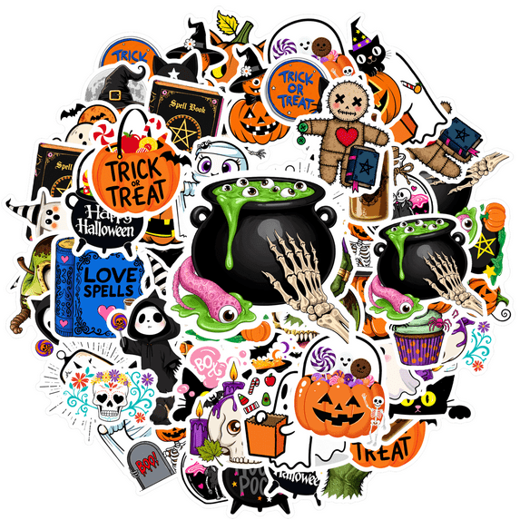 35pcs Halloween Stickers Spooky Ghost Stickers Pumpkin Kids Stickers for Laptops Notebooks Suitcases