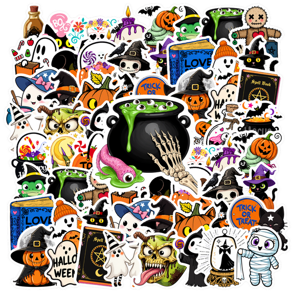 35pcs Halloween Stickers Spooky Ghost Stickers Pumpkin Kids Stickers for Laptops Notebooks Suitcases