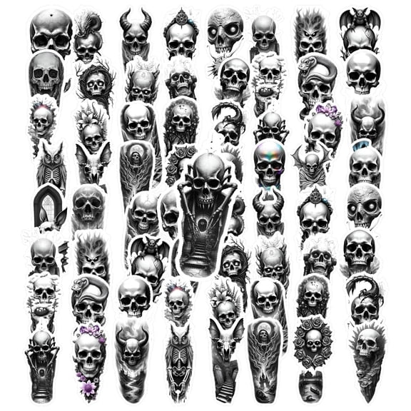 35pcs Horror Stickers Skull Stickers Gothic Stickers Undead Stickers for Laptops Suitcases Notebooks