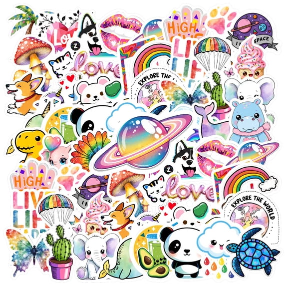 35pcs Magical Stickers Stationery Funny Animals Kids Stickers Vinyl for Luggage Phone Laptop