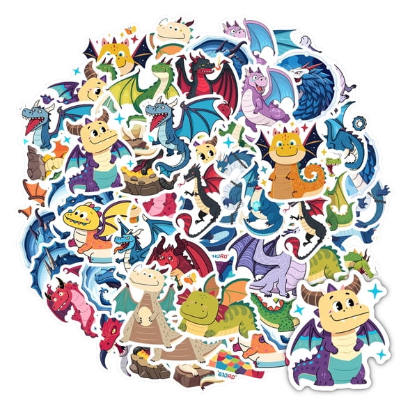 35pcs Mythical Dragon Stickers Fantasy Kids Sticker Pack Funny Graffiti Stickers for Notebooks Phones Laptops