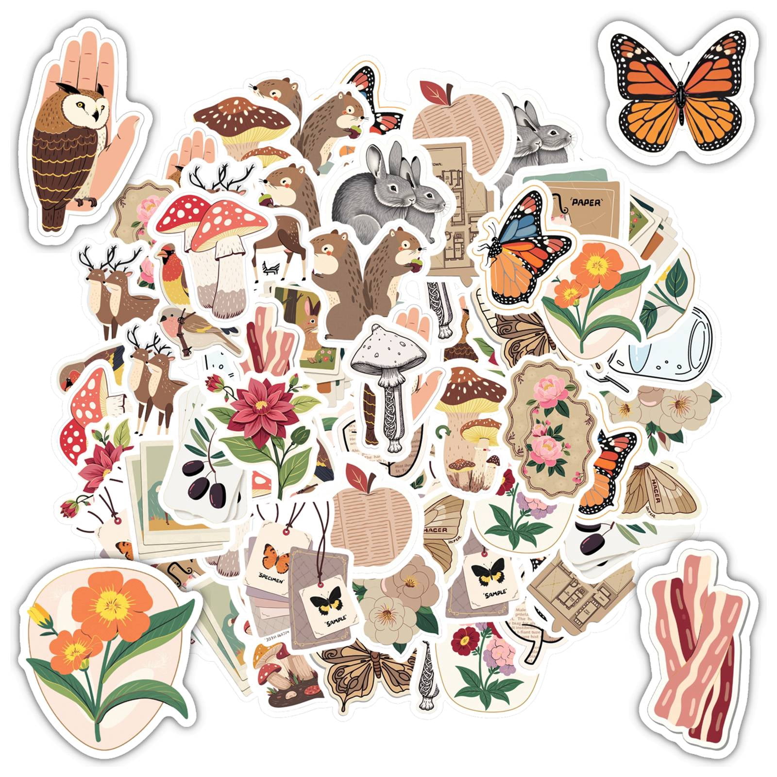 35pcs Nature Stickers Stationery Stickers Floral Teacher Reward ...