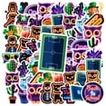 thumbnail image 1 of 35pcs Neon Cartoon Stickers Stationery Stickers Glow Party Stickers Kids Stickers PVC Graffiti for Laptops Suitcase Notebooks, 1 of 9