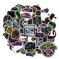 35pcs Neon Stickers Racing Car Stickers Speed Motorsport Stickers for Laptops Notebooks Suitcases