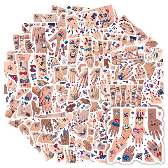 35pcs Patriotic American Stickers Cute Symbols PVC Stickers Graffiti Decals for Phone Suitcases Laptops