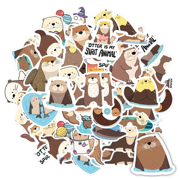 35pcs Playful Stickers Otter Animal Stickers Cartoon Kids Stickers for Phones Laptops Suitcases