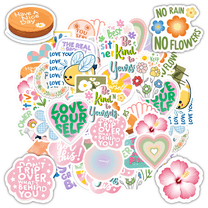 35pcs Positive Energy Stickers Flower Stickers Self Love Stickers for Laptops Notebooks Suitcases