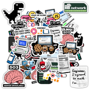 35pcs Quirky Programmer Stickers Tech Humor Graffiti Engineer Coding Stickers for Laptops Notebooks Suitcases