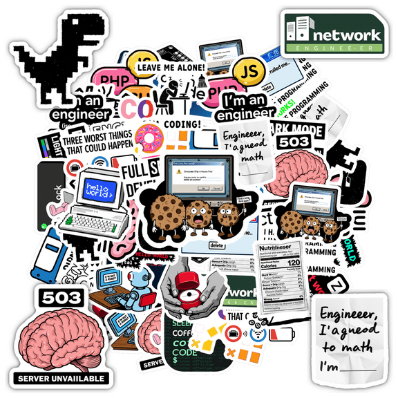 35pcs Quirky Programmer Stickers Tech Humor Graffiti Engineer Coding Stickers for Laptops Notebooks Suitcases