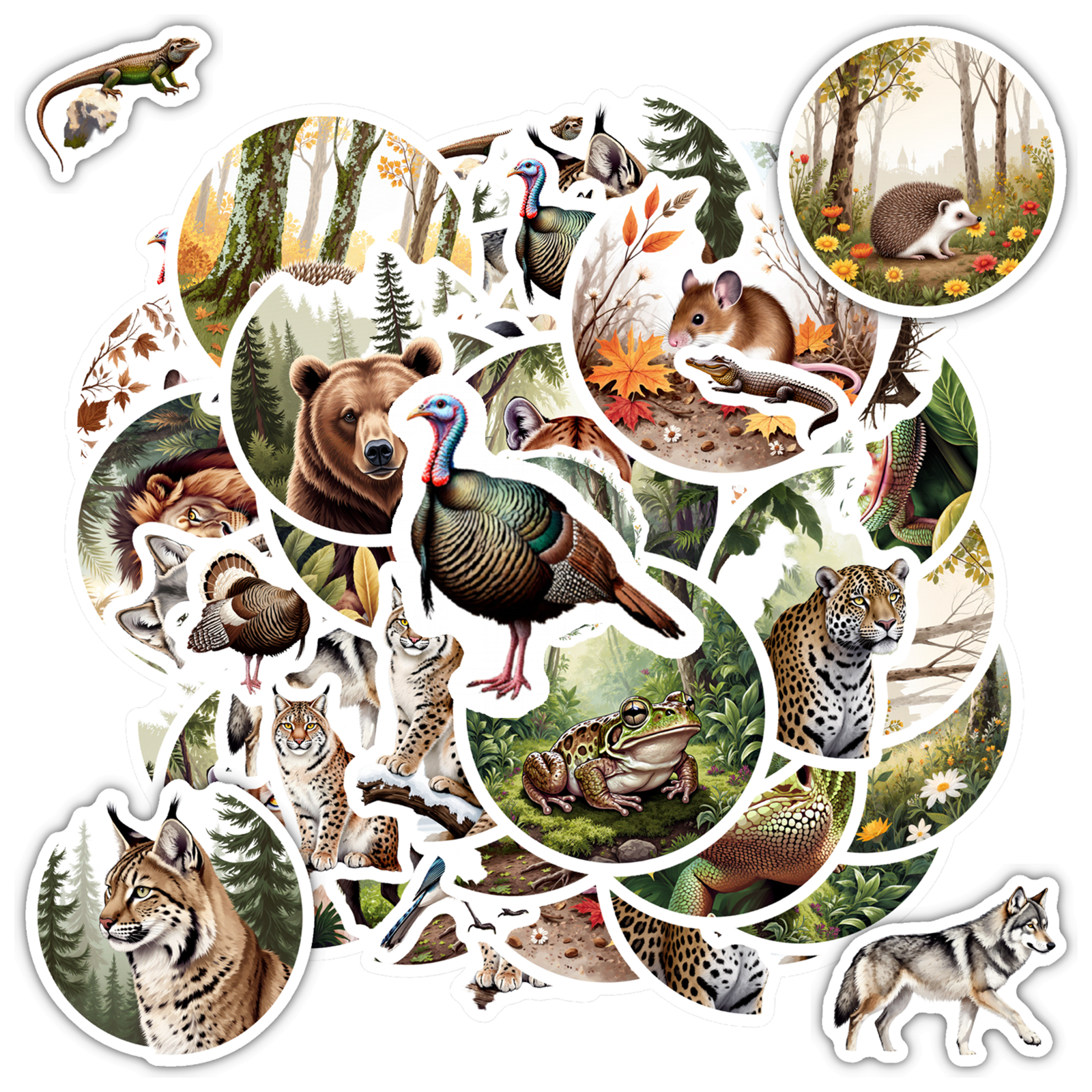 35pcs Realistic Animal Stickers Forest Wildlife Stickers Natural ...