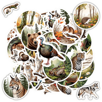 35pcs Realistic Animal Stickers Forest Wildlife Stickers Natural Scenery Stickers for Luggage Fridge Guitar