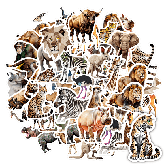 35pcs Realistic Animal Stickers Funny Stickers Graffiti Decals for Laptop Phone Suitcase