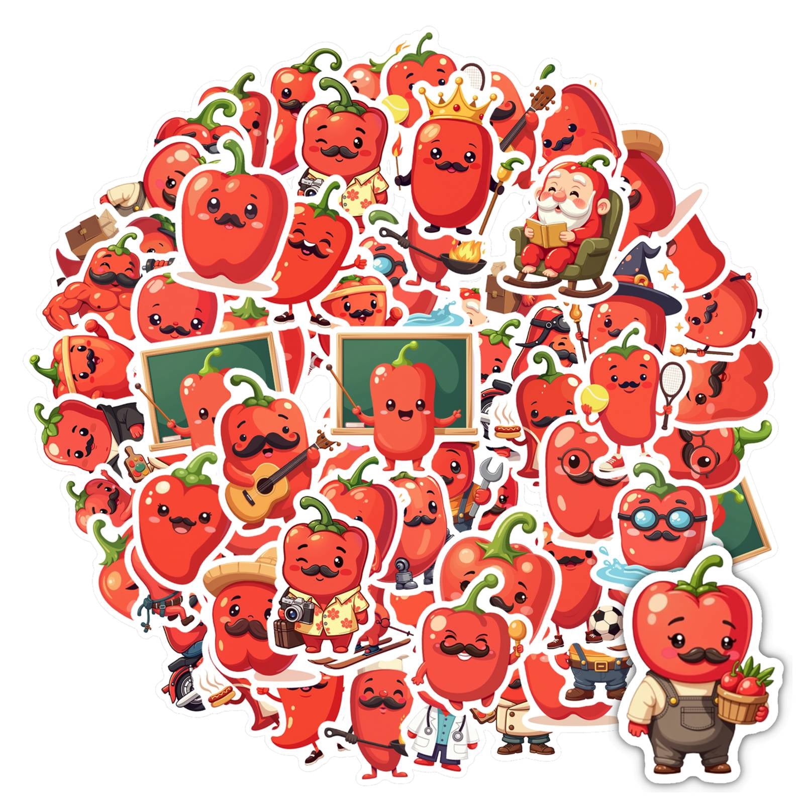 35pcs Red Cartoon Stickers Stationery Stickers Funny Kids Stickers ...