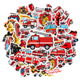 thumbnail image 1 of 35pcs Red Fire Stationery Stickers Cartoon Truck PVC Stickers Animal Kids Stickers for Laptops Phones Suitcase, 1 of 9