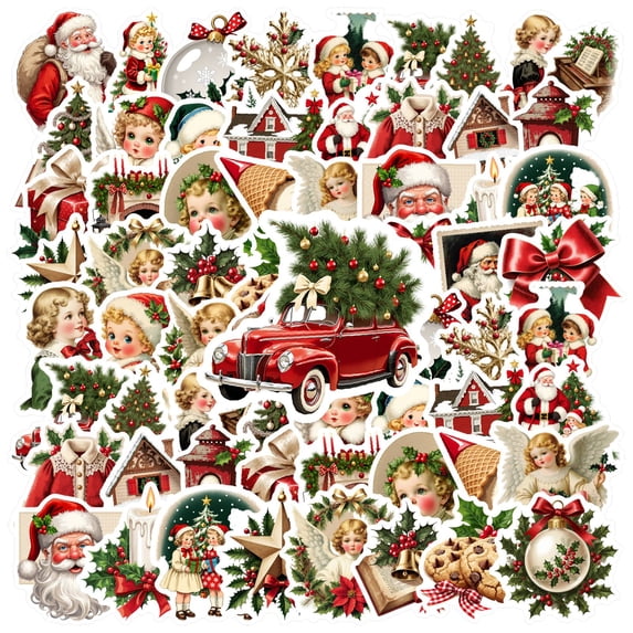 35pcs Retro Angel Stickers Christmas Kids Stickers Gift Pack for Laptop Suitcase Fridge