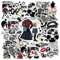 35pcs Retro Stickers Stationery Stickers Music Stickers Rock and Roll Stickers for Laptops Suitcase Guitar