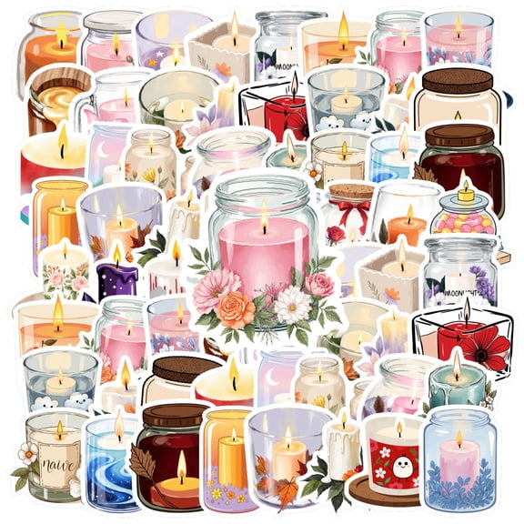 35pcs Romantic Stationery Stickers Candle DIY Stickers Aromatherapy Children Stickers for Laptops Notebooks Suitcases