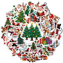 35pcs Santa Stickers Christmas Cartoon Stickers Reindeer Santa Decals for Luggage Fridge Phone